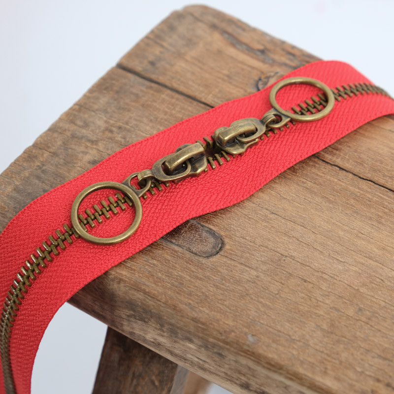 40cm Double-Slider Circle Clasp in Watermelon-Colored Brass - Maison Klem